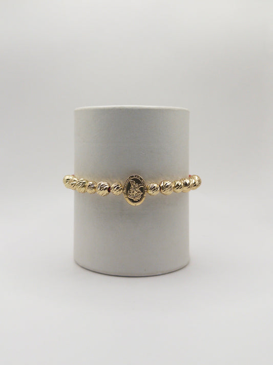 TEJIDA SAN MIGUEL ARCANGEL BALINES #6 Y #7 DIAMANTADOS ORO LAMINADO 18K