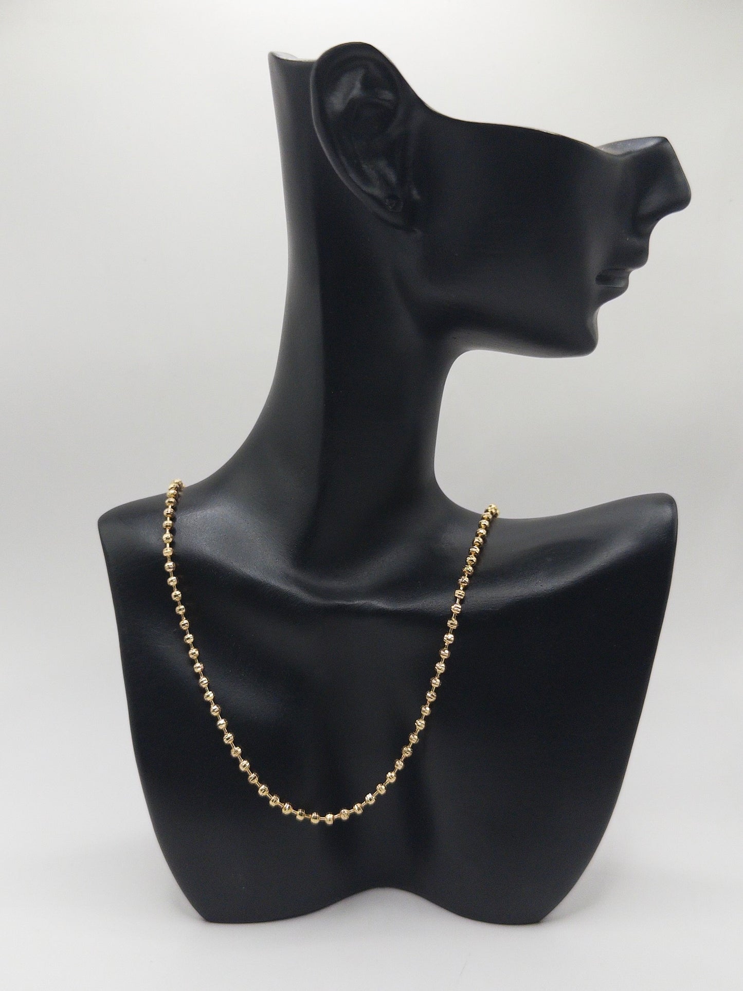 CADENA MILITAR FACETADA 60CM ORO LAMINADO 18K