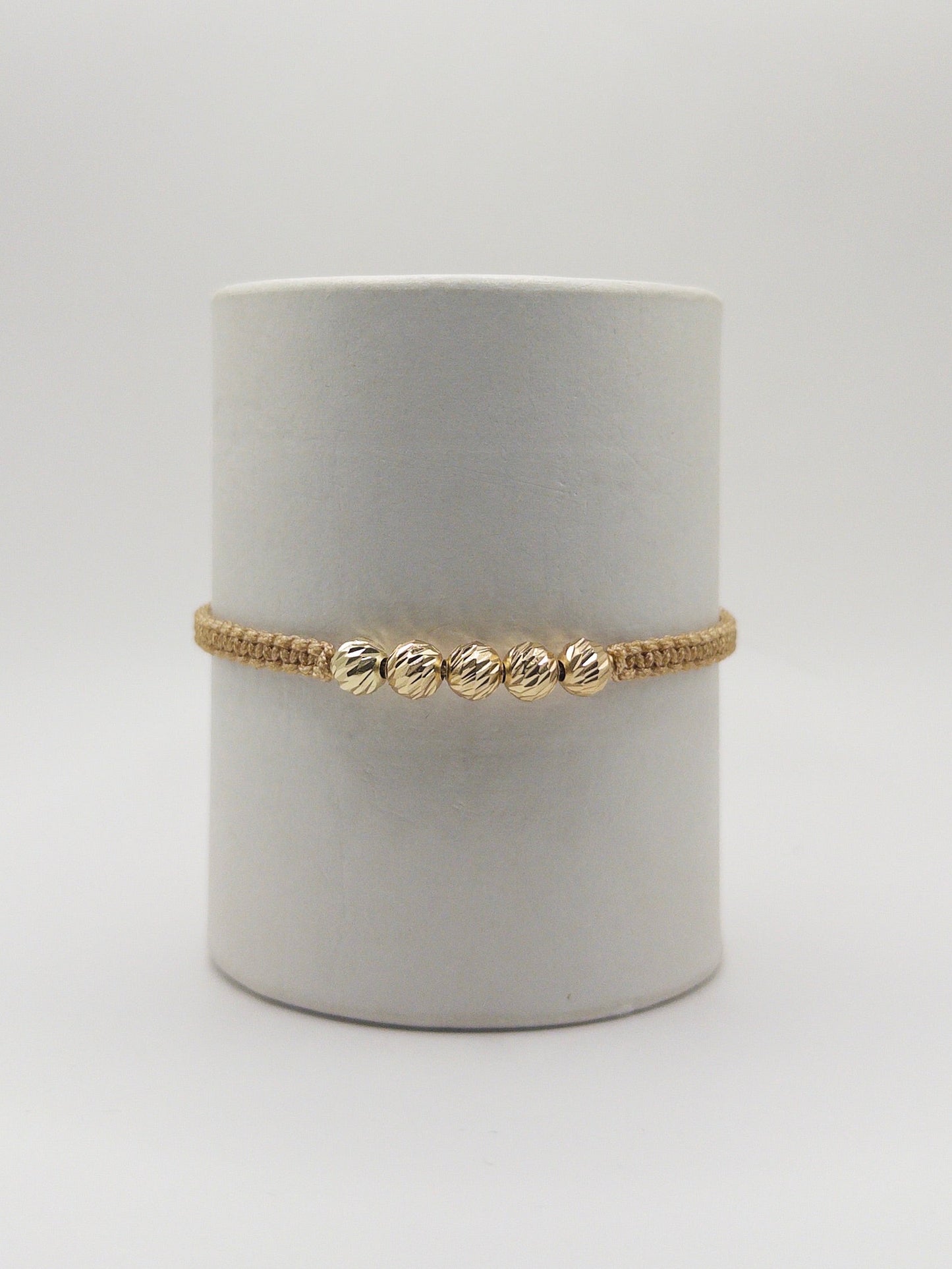 TEJIDA 5 BALINES #6 DIAMANTADOS ORO LAMINADO 18K