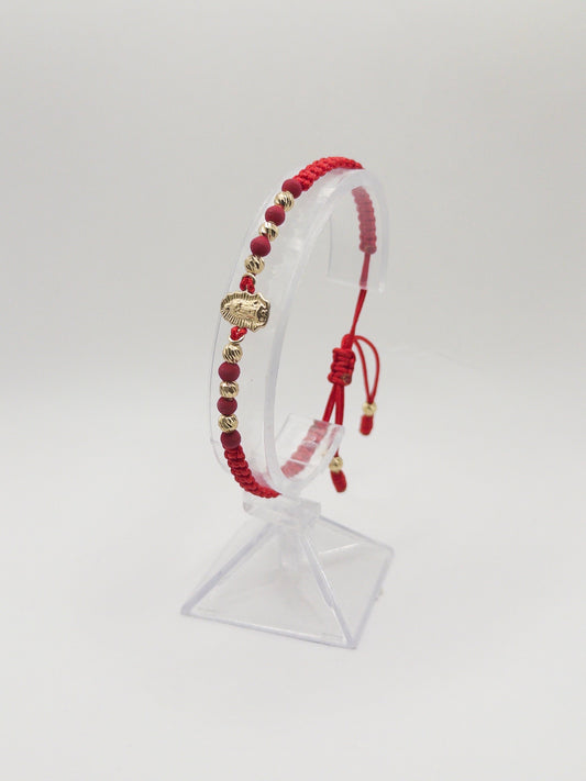 TEJIDA VIRGEN GUADALUPE BALINES #4 DIAMANTADO ORO LAMINADO 18K