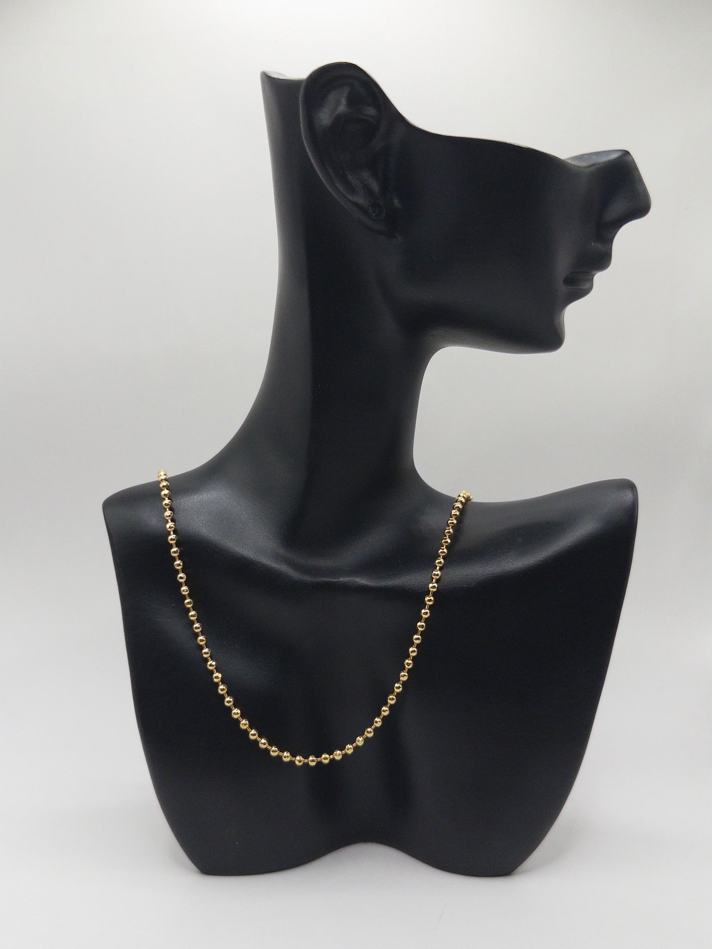 CADENA MILITAR DIAMANTADA 60CM ORO LAMINADO 18K