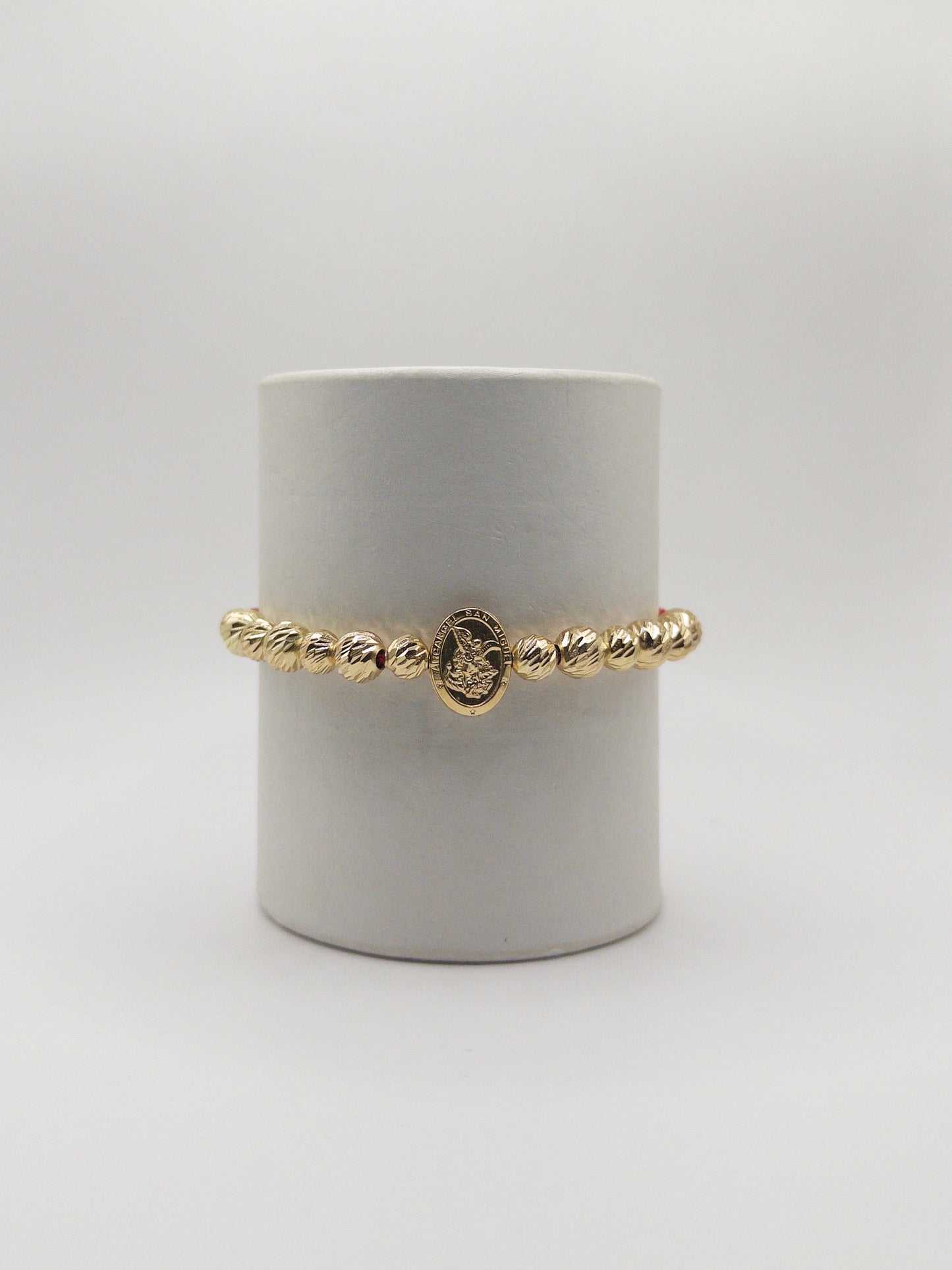 TEJIDA SAN MIGUEL ARCANGEL BALINES #6 Y #7 DIAMANTADOS ORO LAMINADO 18K