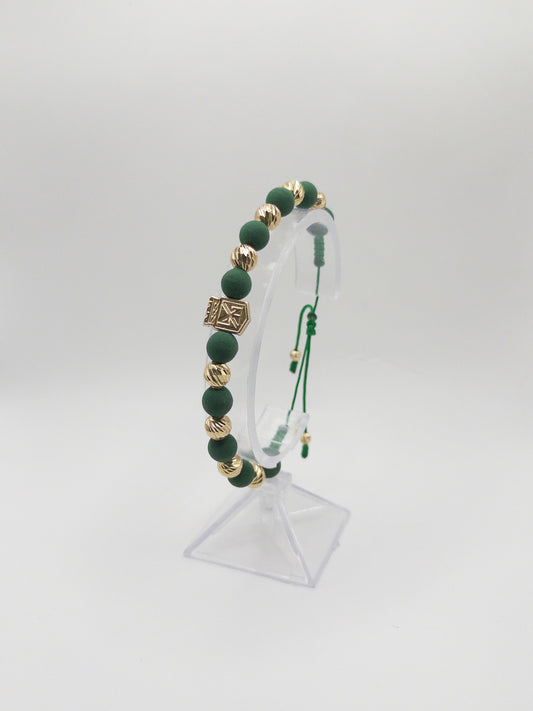 TEJIDA ATLETICO NACIONAL BALINES #7 DIAMANTADOS ORO LAMINADO 18K