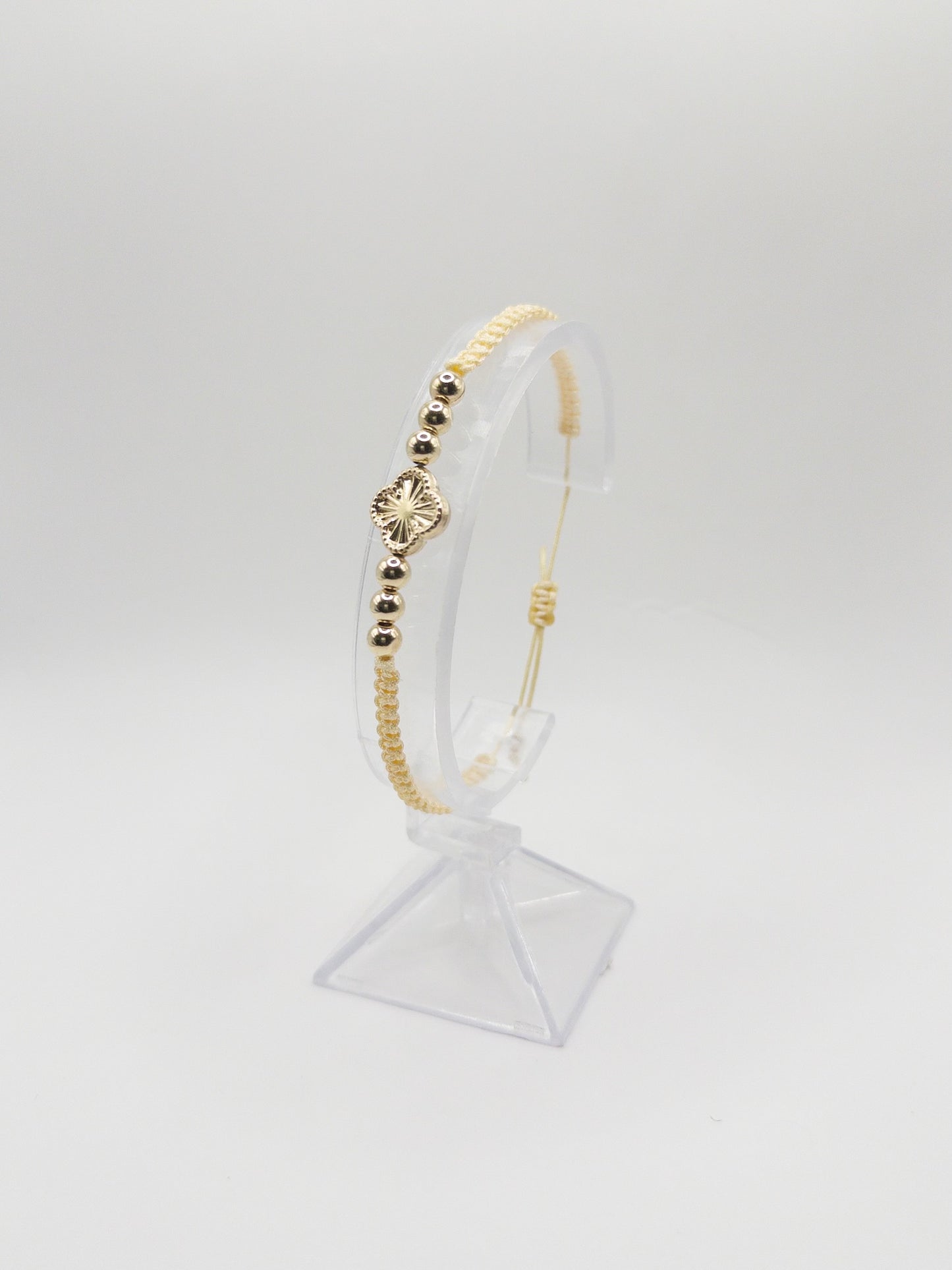 TEJIDA TREBOL DORADO BALINES #5 LISO ORO LAMINADO 18K