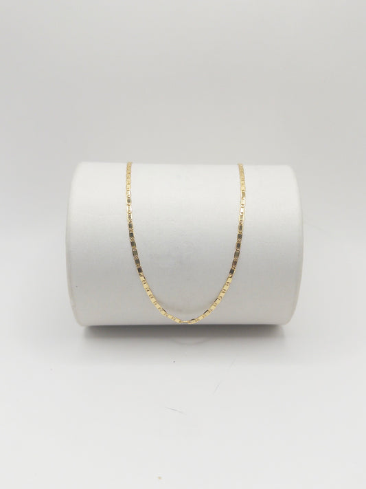 CADENA ESPEJO LISO 45CM ORO LAMINADO 18K