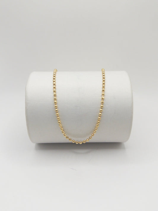 CADENA MILITAR DIAMANTADA 60CM ORO LAMINADO 18K