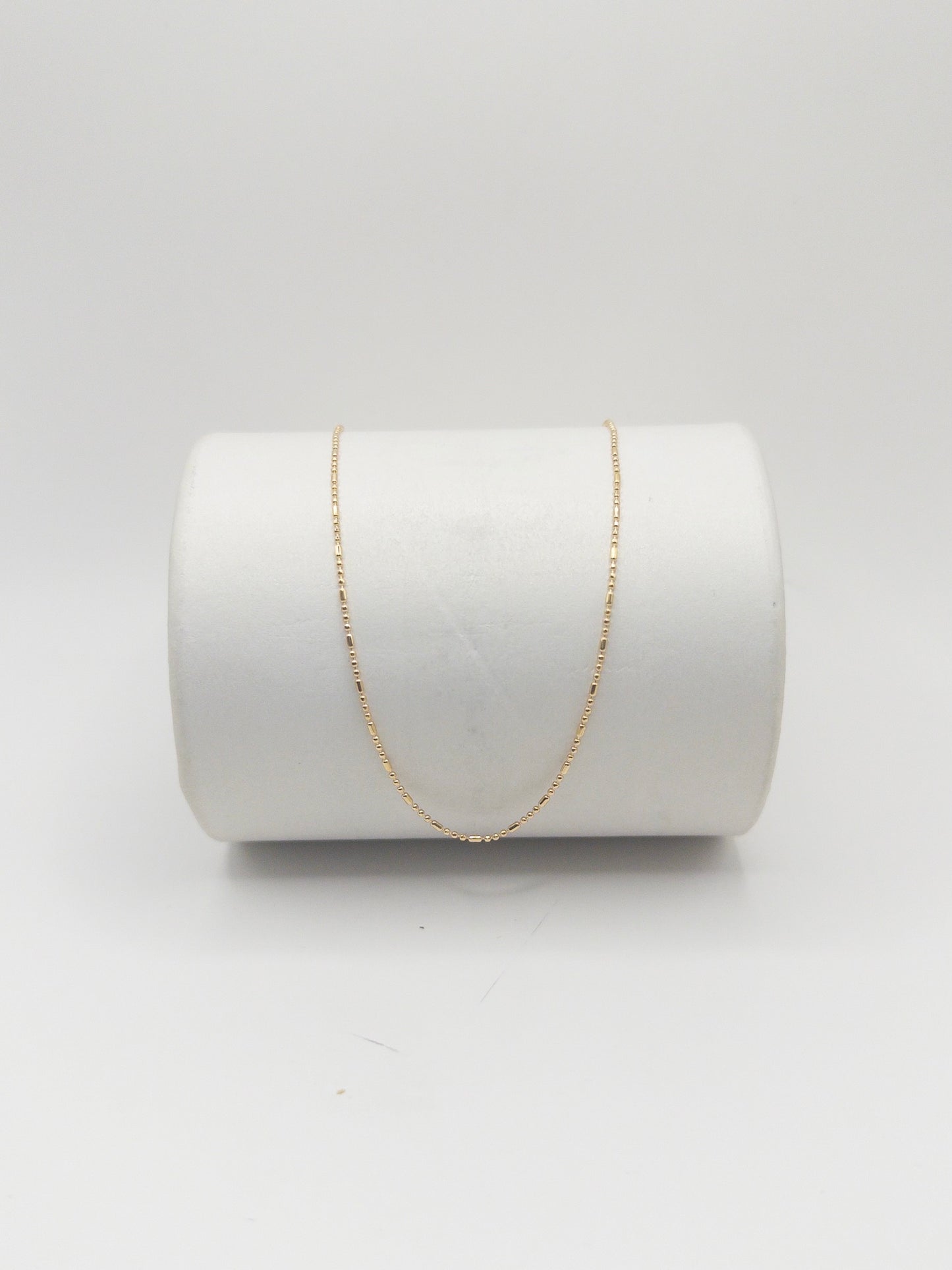 CADENA PUNTO PALITO 50CM ORO LAMINADO 18K