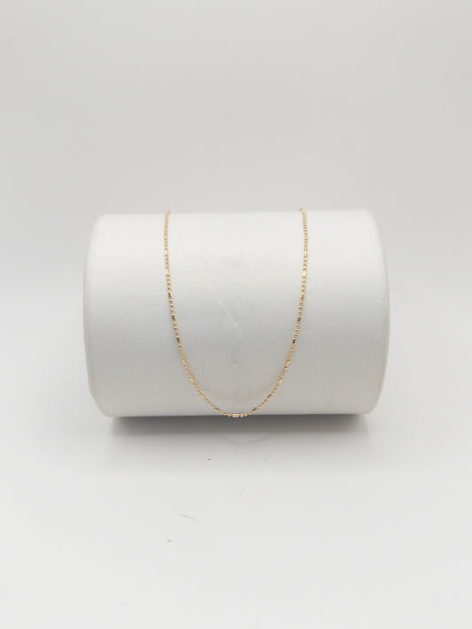 CADENA PUNTO PALITO 50CM ORO LAMINADO 18K