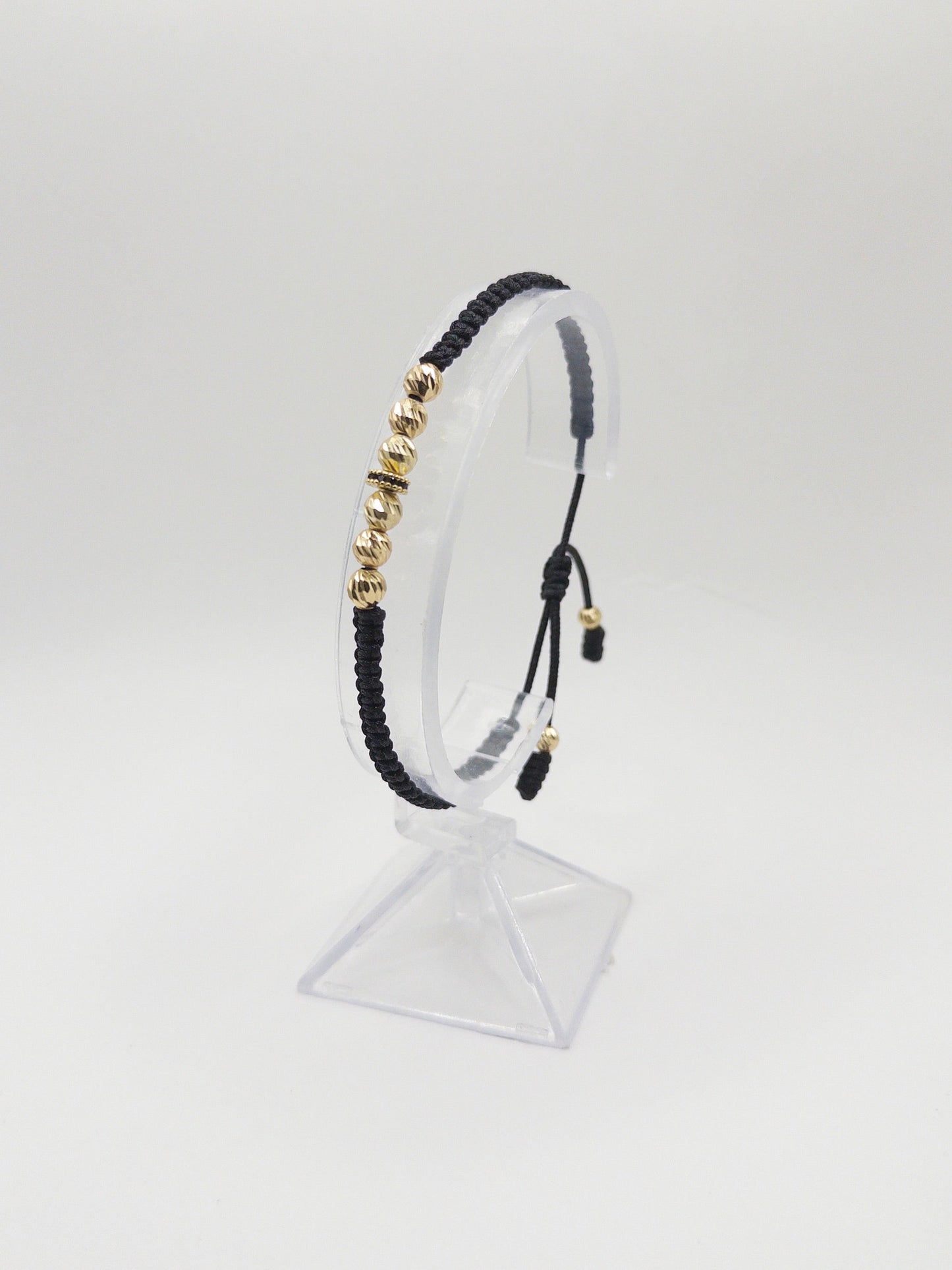 TEJIDA RONDEL NEGRO BALINES #5 DIAMANTADO ORO LAMINADO 18K