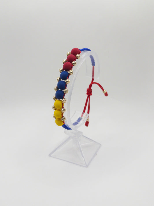 TEJIDA TRES CARRILES SELECCION COLOMBIA #4 DIAMANTADO ORO LAMINADO 18K