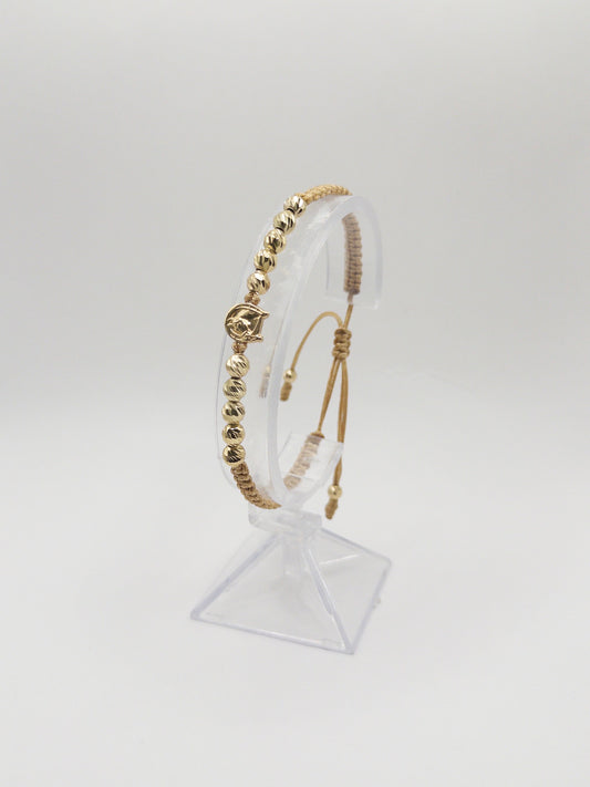 TEJIDA EQUINA BALINES #5 DIAMANTADO ORO LAMINADO 18K