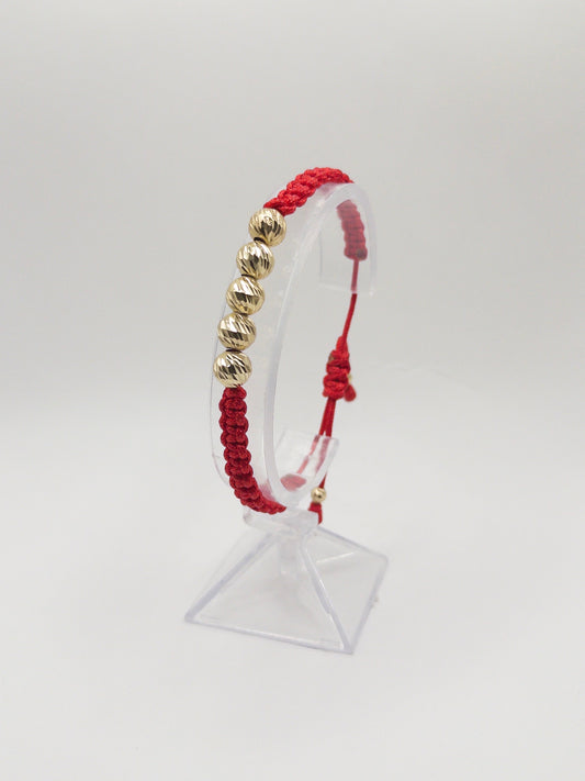 TEJIDA 5 BALINES #8 DIAMANTADO ORO LAMINADO 18K