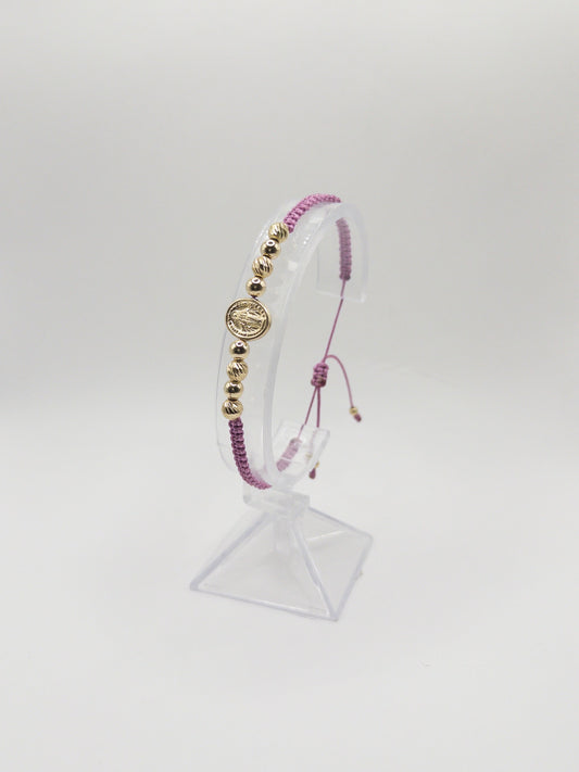 TEJIDA VIRGEN MILAGROSA ORO LAMINADO 18K