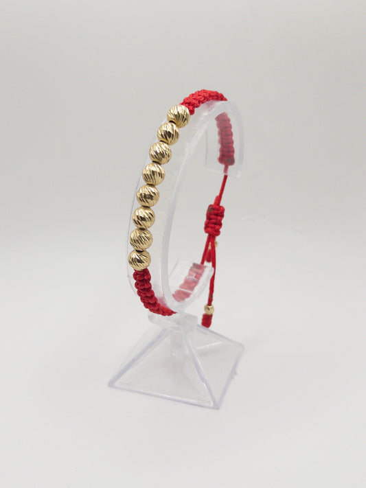 TEJIDA 8 BALINES #7 DIAMANTADOS ORO LAMINADO 18K