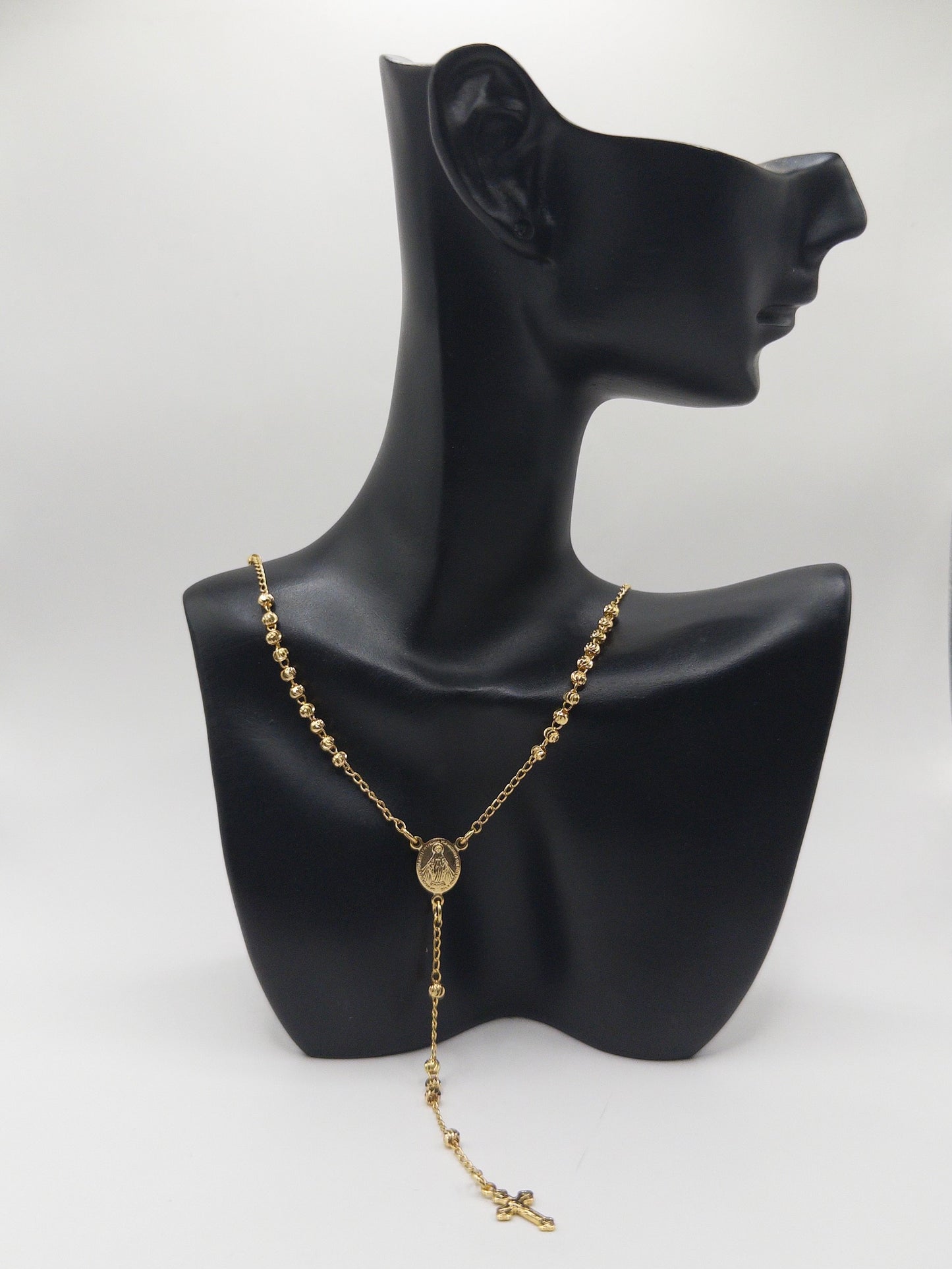 CAMANDULA VIRGEN MILAGROSA DIAMANTADA 65CM ORO LAMINADO 18K
