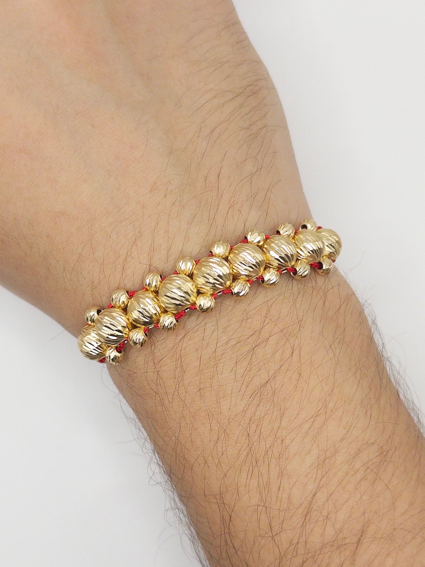 TEJIDA TRES CARRILES #8 DIAMANTADO ORO LAMINADO 18K