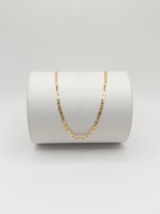 CADENA ESPEJO DESTELLOS 60CM ORO LAMINADO 18K