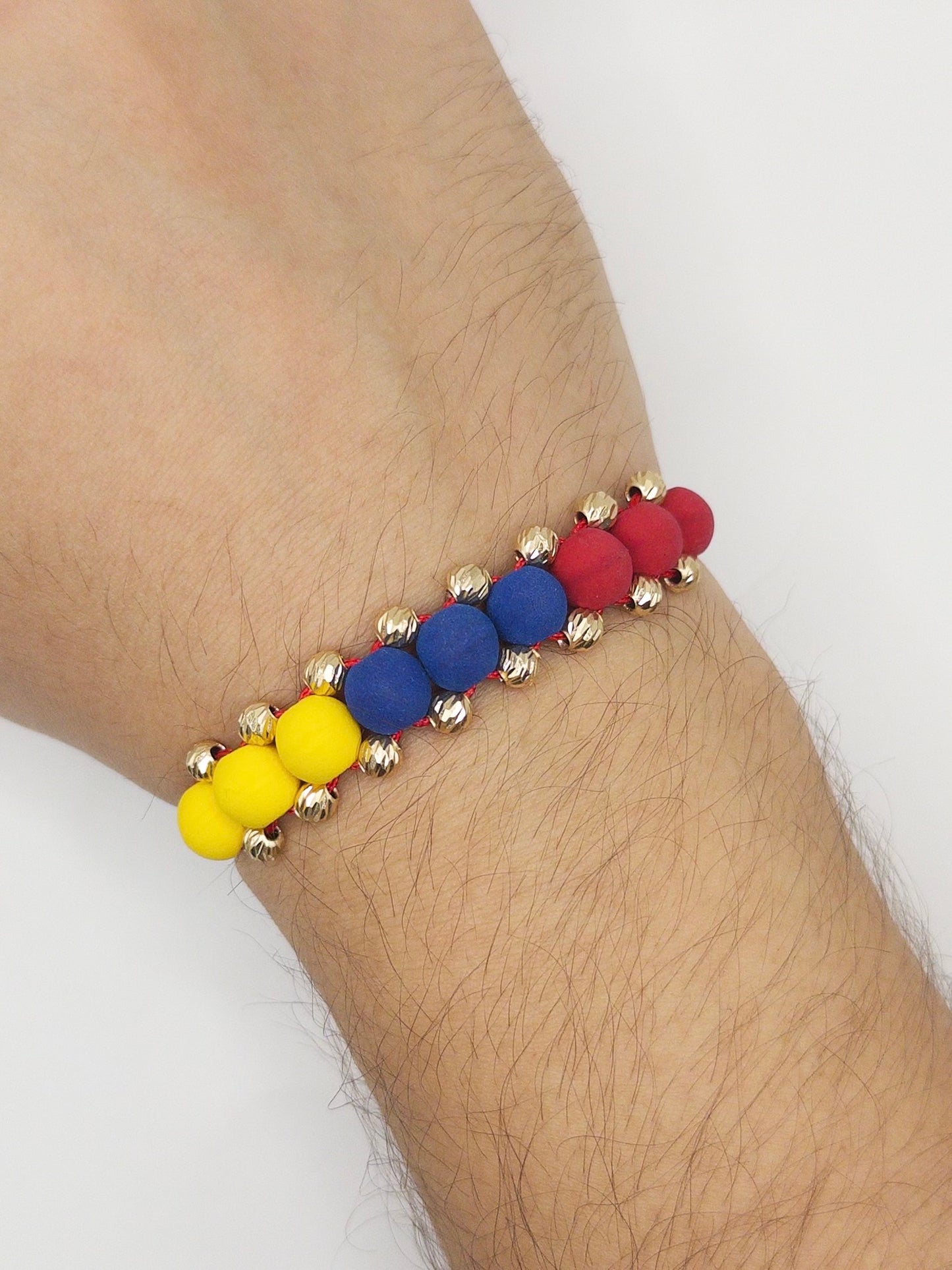 TEJIDA TRES CARRILES SELECCION COLOMBIA #4 DIAMANTADO ORO LAMINADO 18K