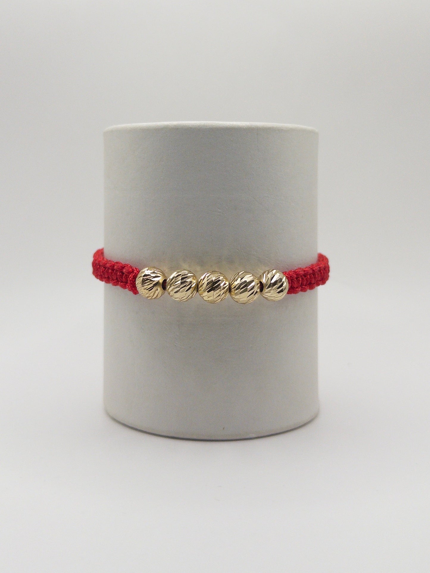 TEJIDA 5 BALINES #7 DIAMANTADOS ORO LAMINADO 18K