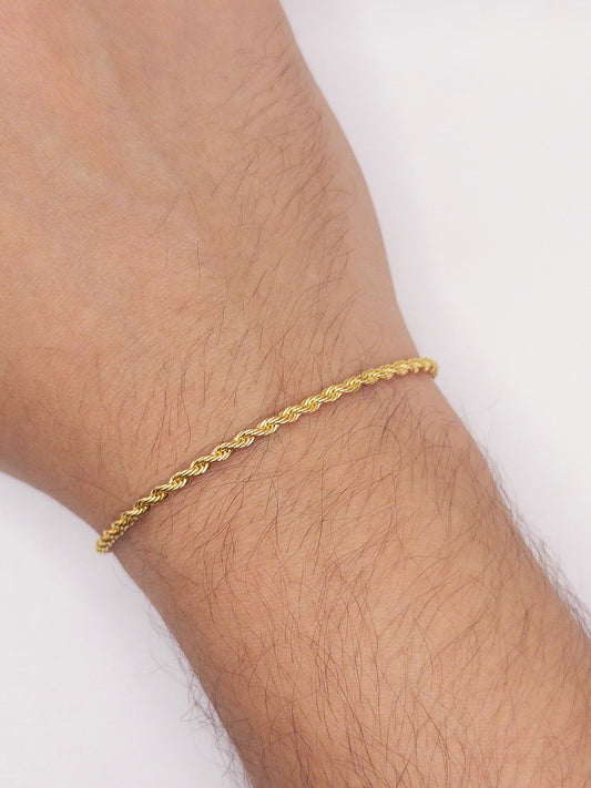 PULSERA LAZO 3MM 19CM ORO LAMINADO 18K