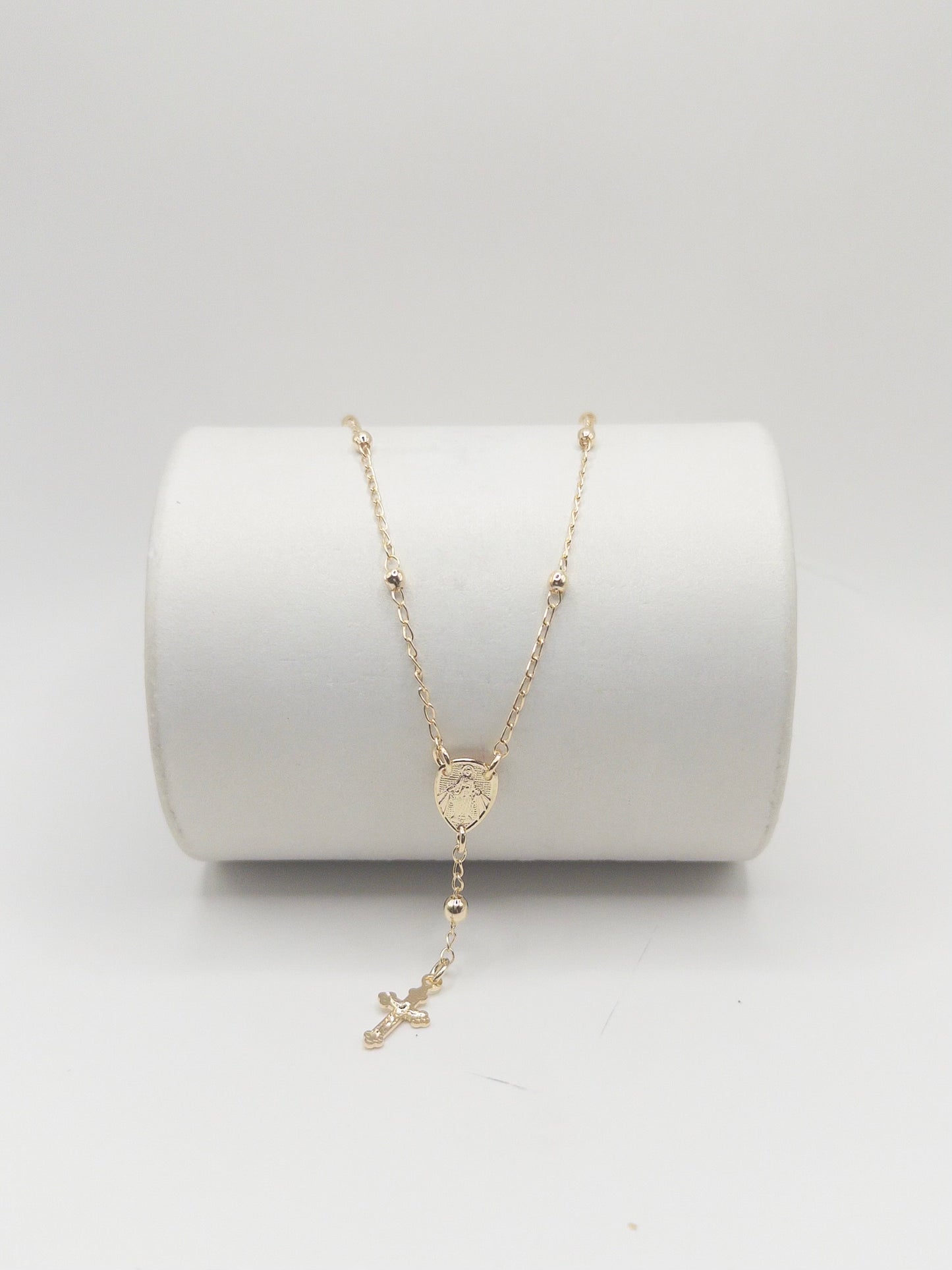 CADENA DENARIO VIRGEN MILAGROSA 40CM ORO LAMINADO 18K