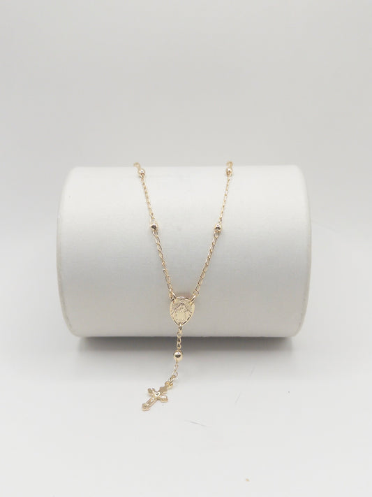 CADENA DENARIO VIRGEN MILAGROSA 40CM ORO LAMINADO 18K