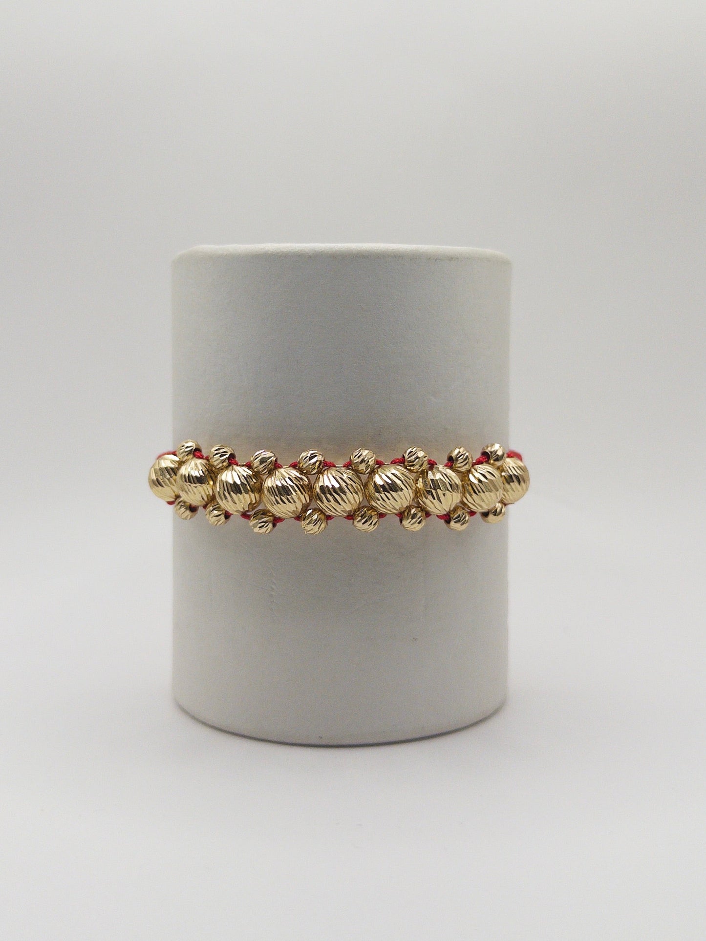 TEJIDA TRES CARRILES #8 DIAMANTADO ORO LAMINADO 18K