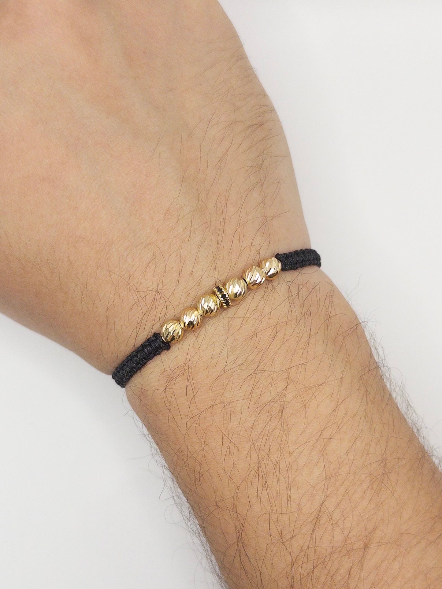 TEJIDA RONDEL NEGRO BALINES #5 DIAMANTADO ORO LAMINADO 18K