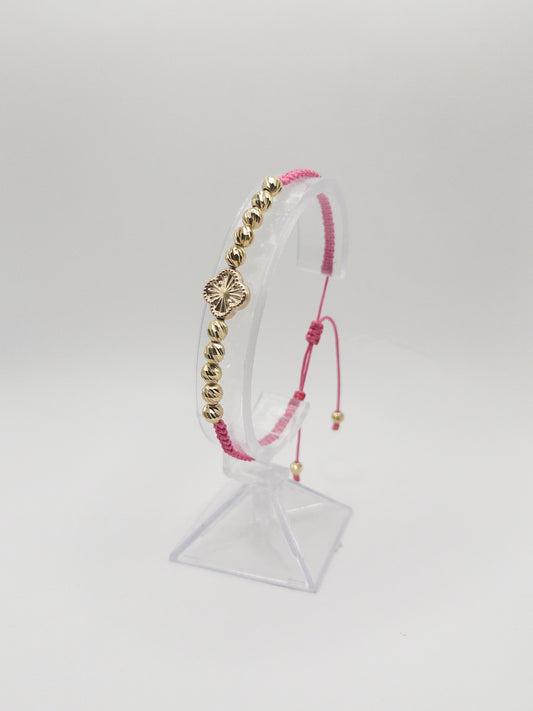 TEJIDA TREBOL DORADO ORO LAMINADO 18K