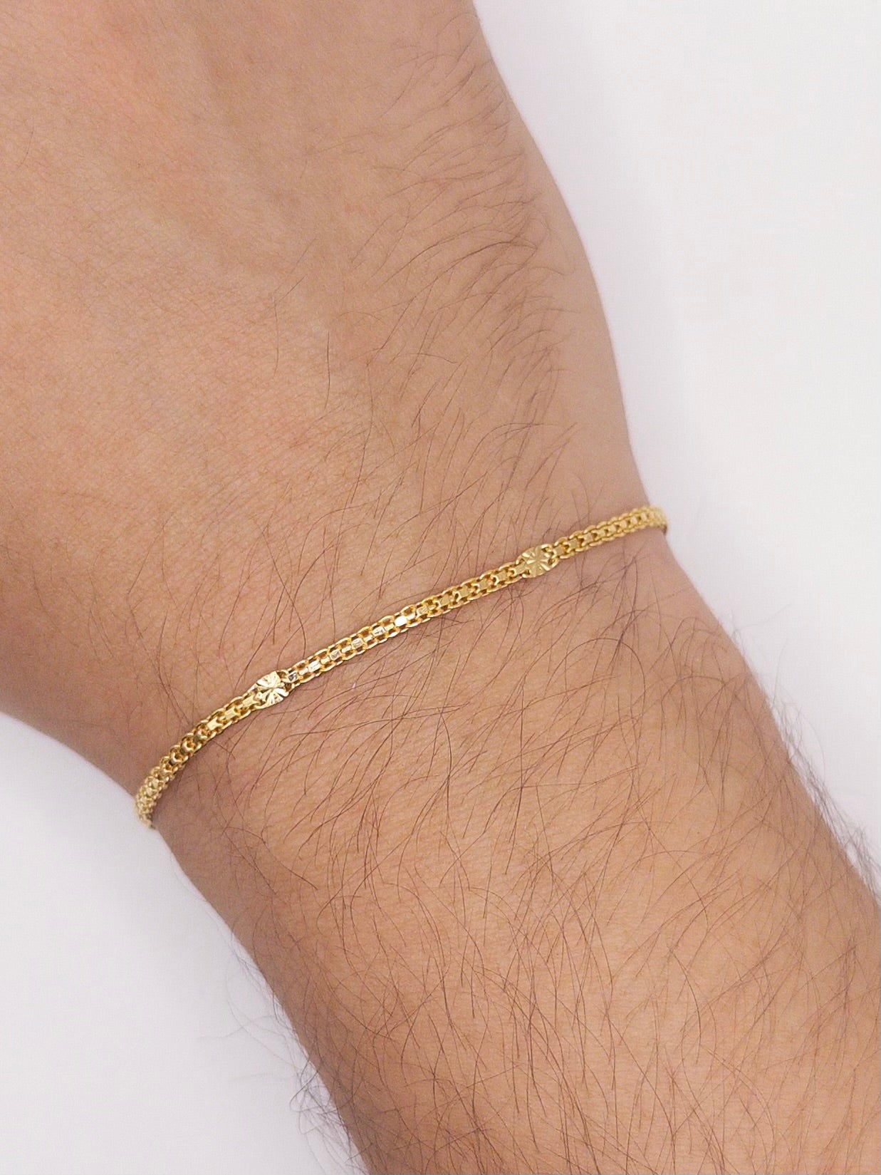 PULSERA CHINA DESTELLOS 18CM ORO LAMINADO 18K