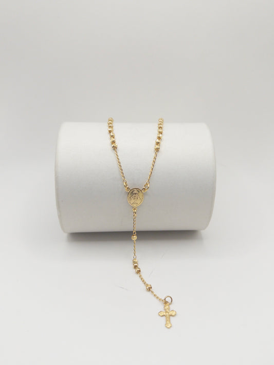 CAMANDULA DIAMANTADA VIRGEN MILAGROSA 45CM ORO LAMINADO 18K