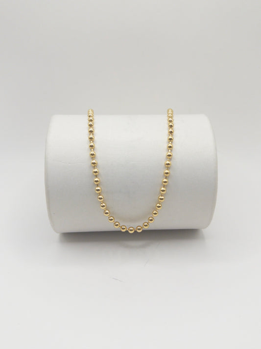 CADENA MILITAR LISA 65CM ORO LAMINADO 18K