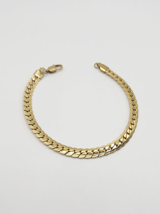 PULSERA GRABADA HOMBRE ORO LAMINADO 18K