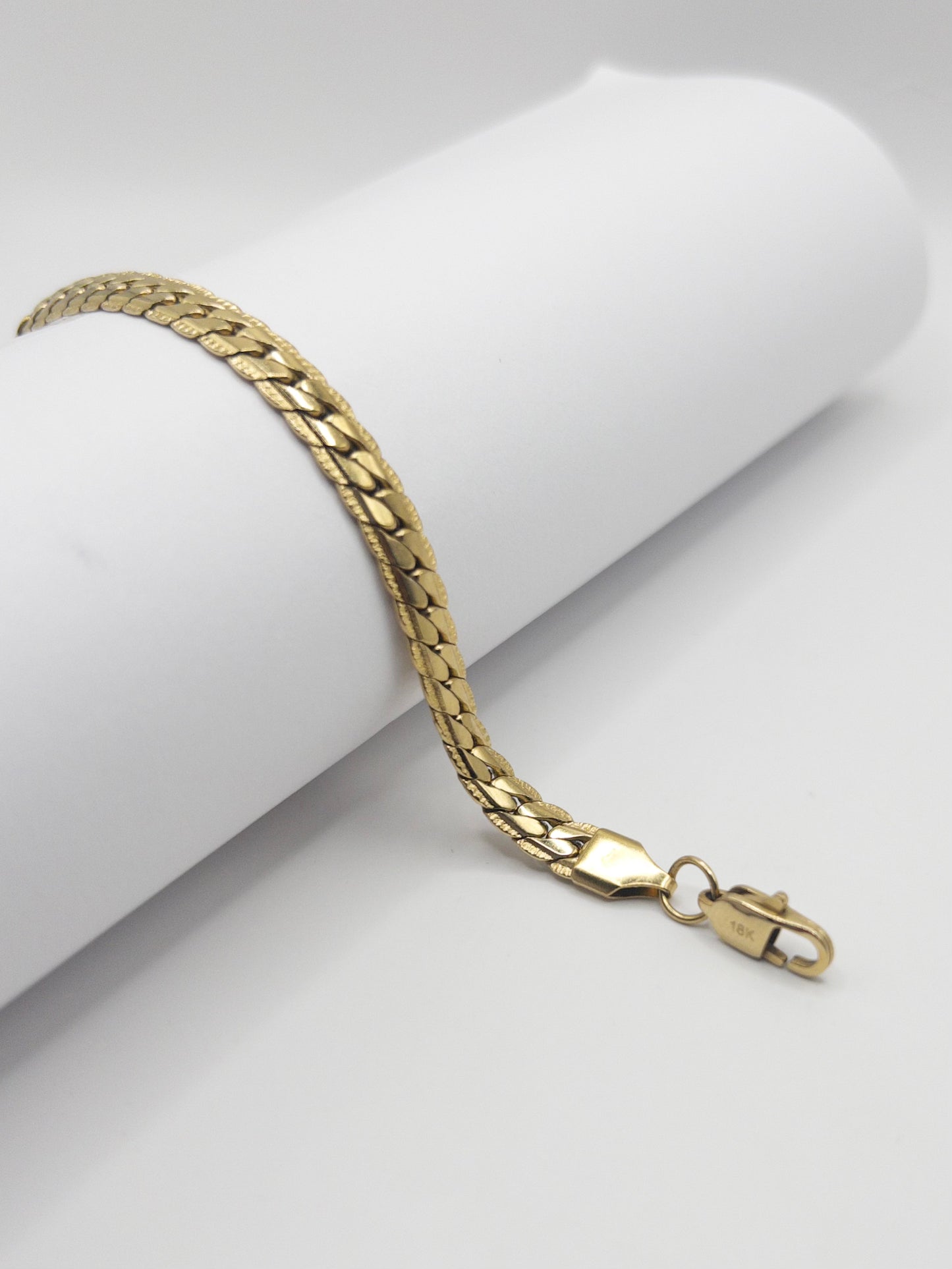 PULSERA GRABADA HOMBRE ORO LAMINADO 18K